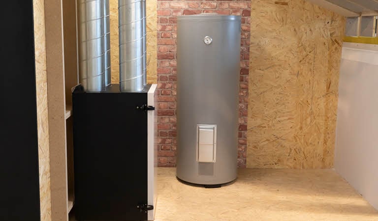 A residential heat pump water heater