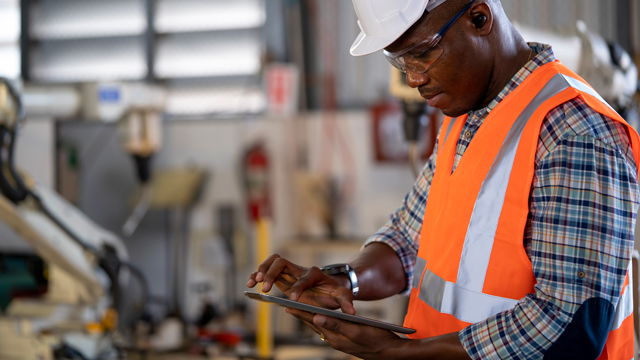 man in safety gear