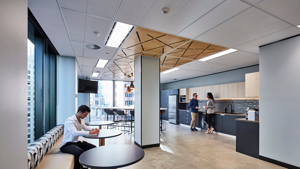 Massachusetts office with energy efficient lighting