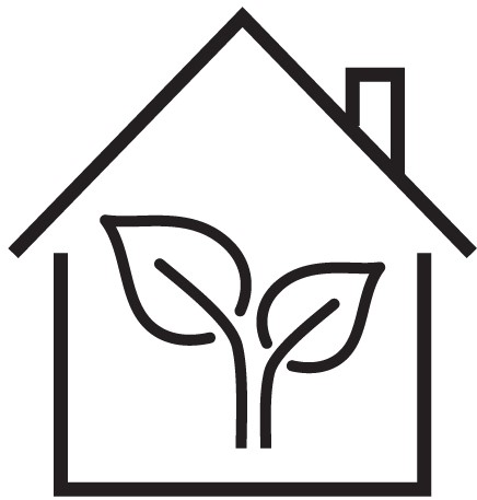 ícone de casa e planta
