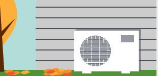 Illustrated icon of a heating system source