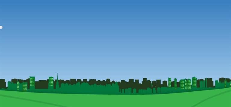 Animated Cityscape of a Mass Save Business and Residential Community 