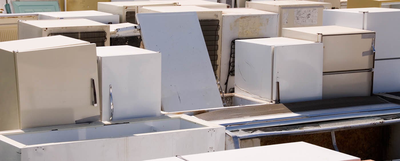 Refrigerators ready for recycling