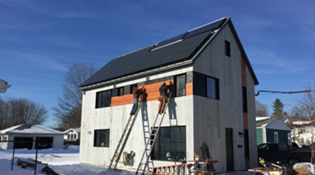 an energy efficient home being built in Massachusetts
