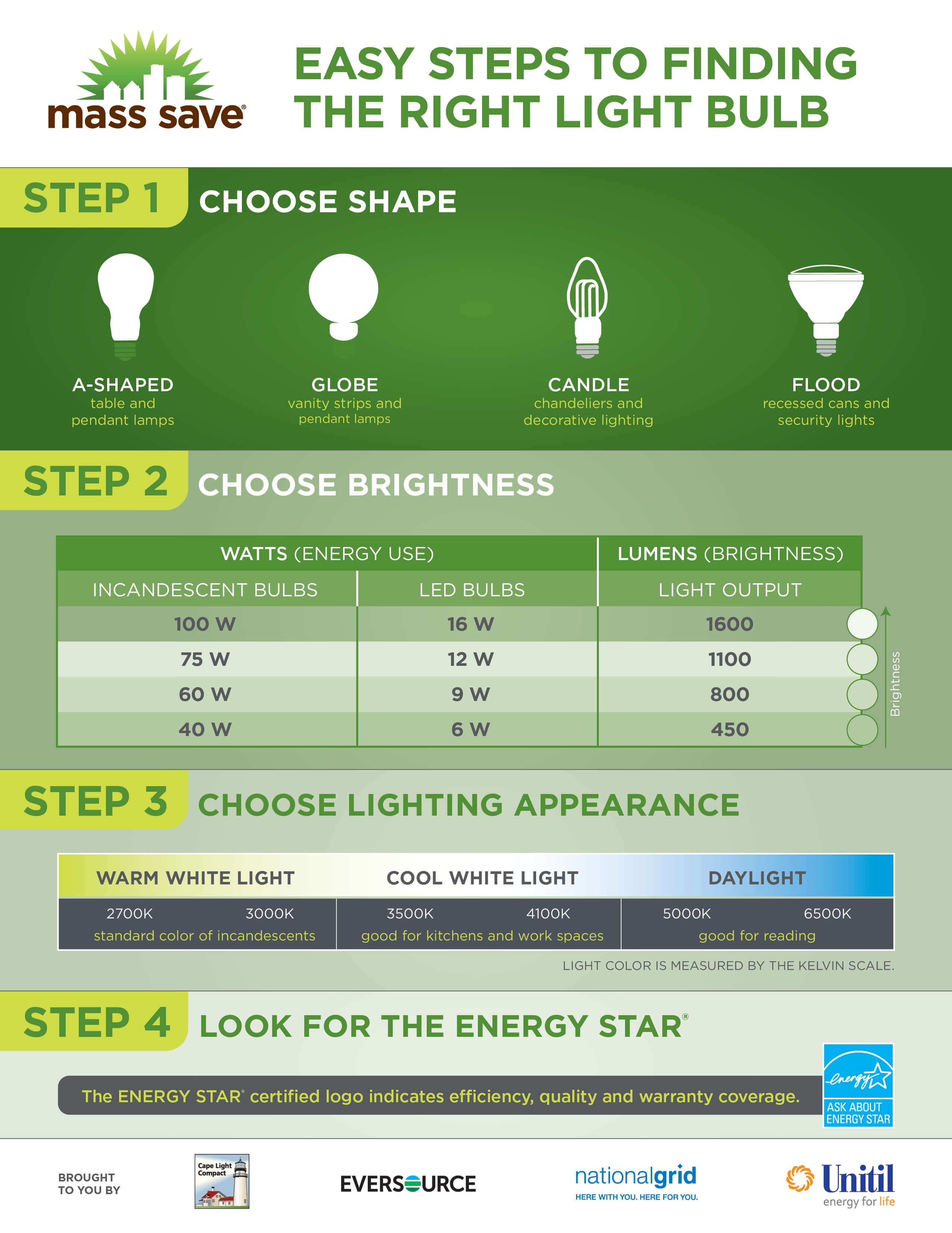 Infografía Cómo elegir la lamparilla correcta
