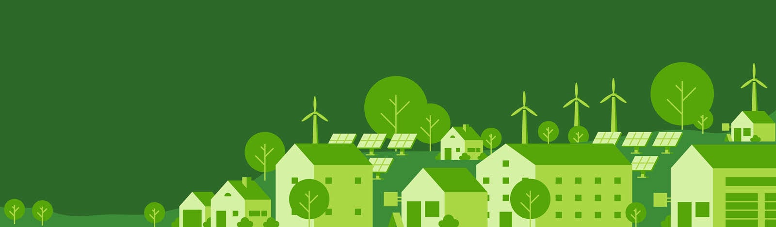 Illustration of an energy efficient town