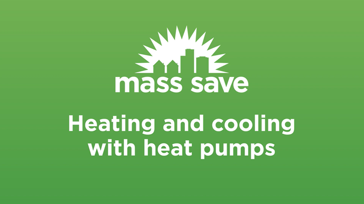 Mass Save Logo with text Heating and cooling with heat pumps